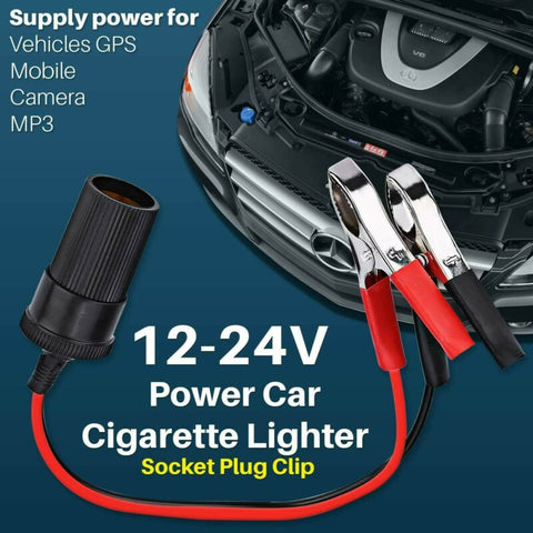 12V Female male Car Cigarette Socket to Crocodile Clip