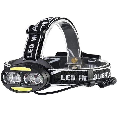 4 Cree LED and Twin COB Sensor Head Lamp - Rechargeable