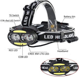 4 Cree LED and Twin COB Sensor Head Lamp - Rechargeable