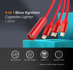 4 in 1 USB Blow Ignite Cigarette Lighter Charging Cable
