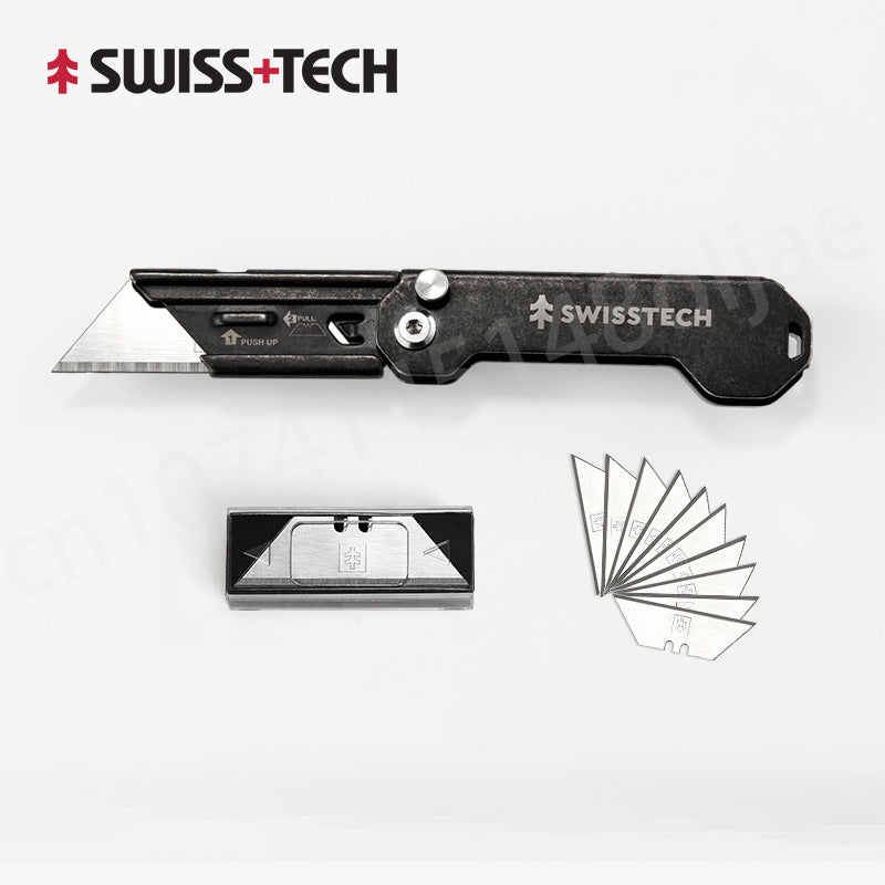 Swiss+Tech Folding Utility Knife Unpacking Express Knife Paper Knife Wallpaper Knife Small Cutting Blade