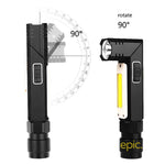90 Degree USB Rechargeable Flashlight with Magnetic base