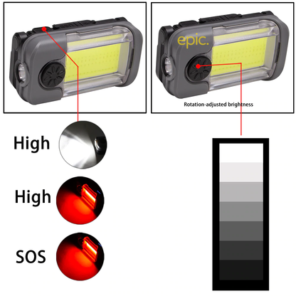 180 Degree Rotating LED Work Lamp with Torch - Type 2