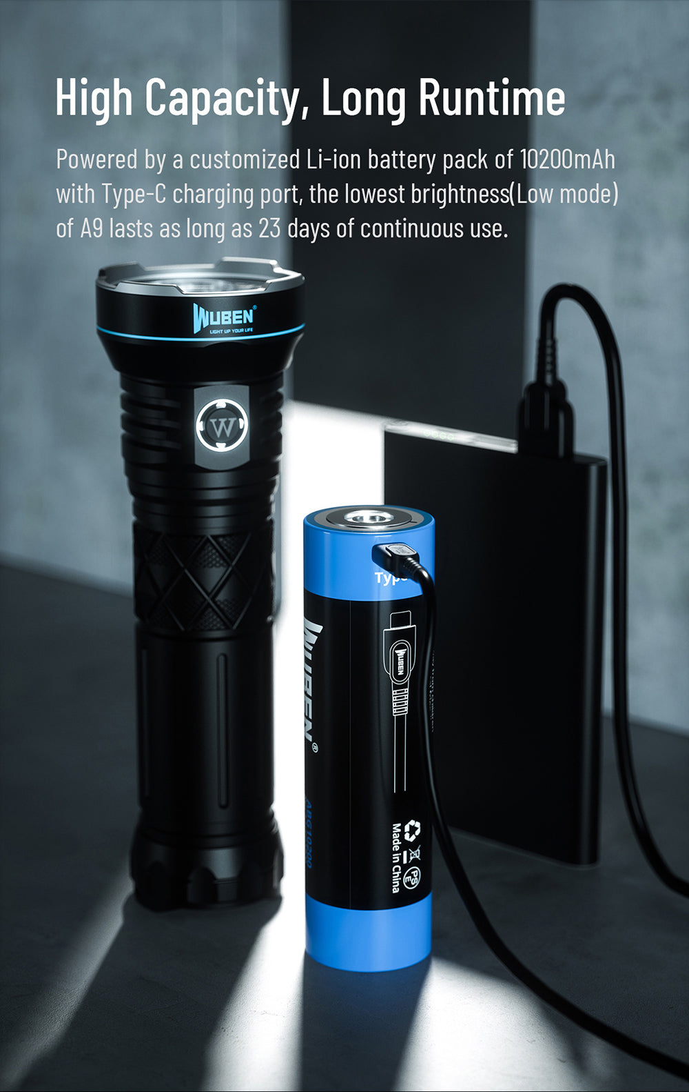 WUBEN A9 Flashlight XHP70.2 Torch