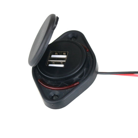 12V Dual USB Port Panel Mount Adapter