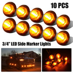 3/4" Amber 3 LED Round Side Marker Light