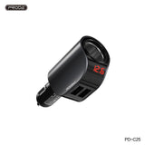 Proda PD-C25 Dual USB Display Car Charger 3.1A