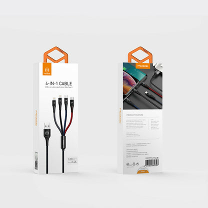 McDodo 4 in 1 Lightning Mirco USB Type-C Fast Charging Cable For iPhone Samsung