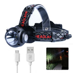 T6 CREE and COB Adjustable Head Lamp - Rechargeable