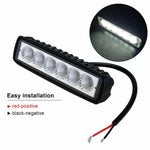 6" 6 LED 18W Mini Light Bar - Pair