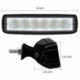 6" 6 LED 18W Mini Light Bar - Pair