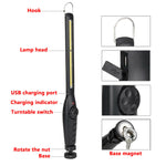 Swivel Head Work Lamp With Magnetic Base - Rechargeable
