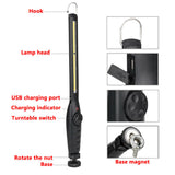 Swivel Head Work Lamp With Magnetic Base - Rechargeable