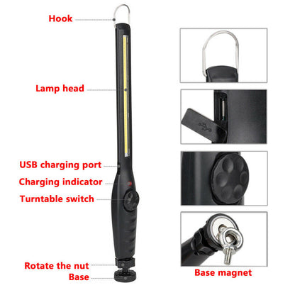 Swivel (UV) UltraViolet Lamp Wand With Magnetic Base - Rechargeable