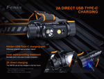 Fenix HM70R Triple Output 1600 Lumen USB-C rechargeable LED Headlamp