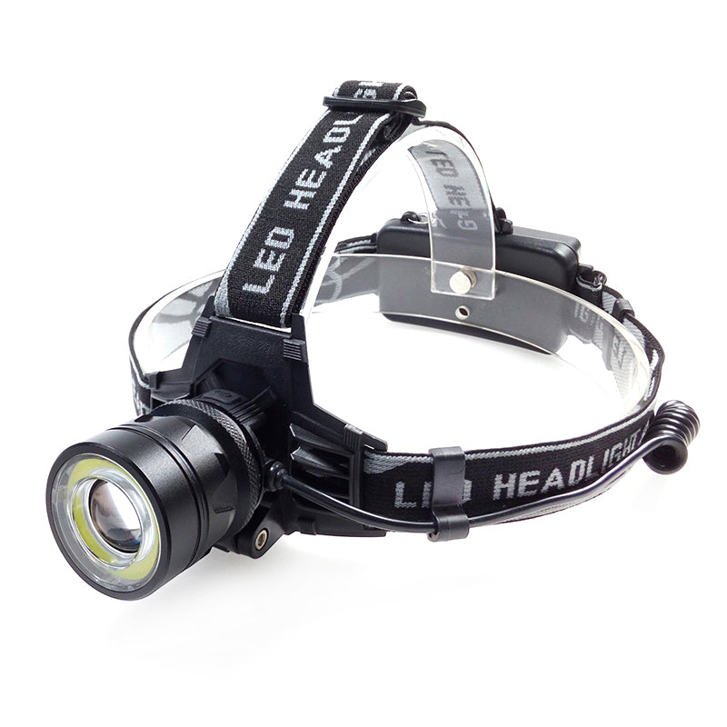 Zoomable Single Cree LED and COB Head Lamp - Rechargeable Type 2