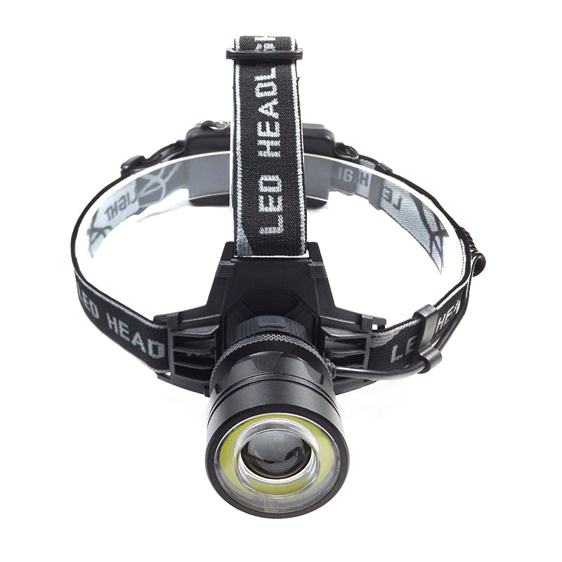 Zoomable Single Cree LED and COB Head Lamp - Rechargeable Type 2
