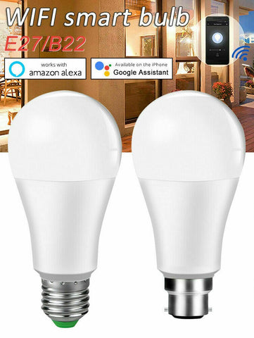 B22 E27 WiFi Smart LED Light Bulb for Alexa Google Home